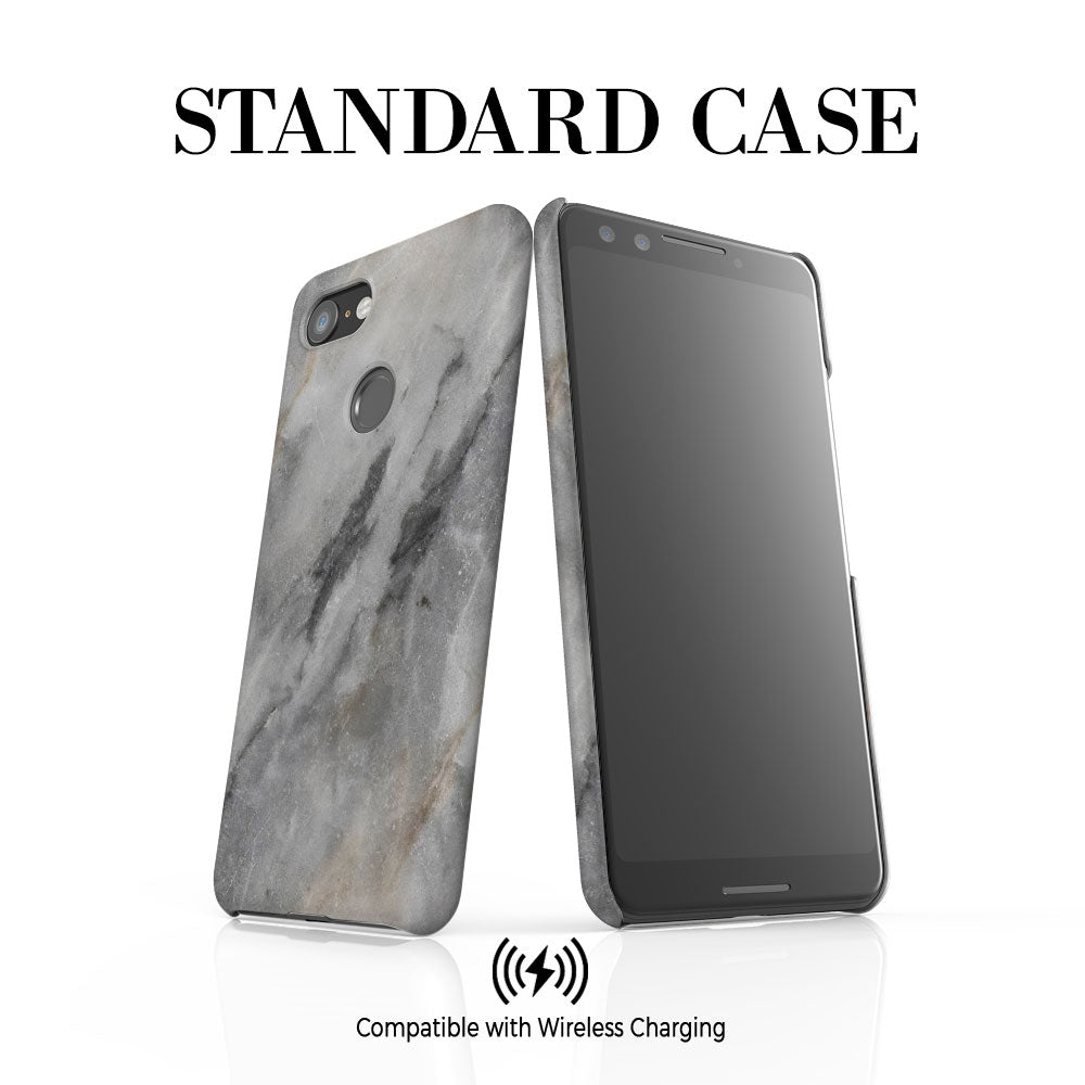 Personalised Grey Stone Marble Initials Google Pixel 3 Case
