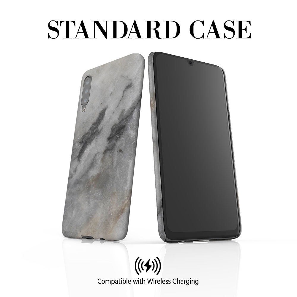 Personalised Grey Stone Marble Initials Samsung Galaxy A50 Case