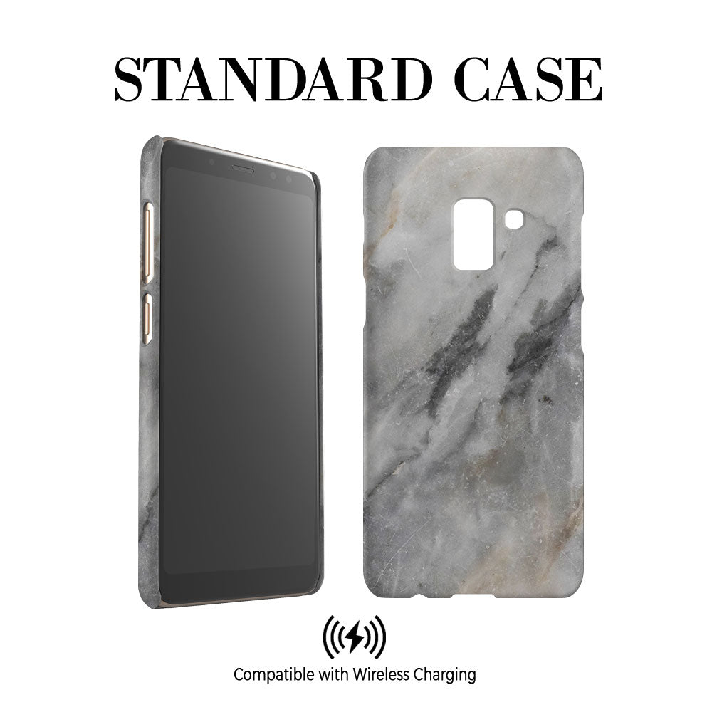 Personalised Grey Stone Marble Initials Samsung Galaxy A8 Case