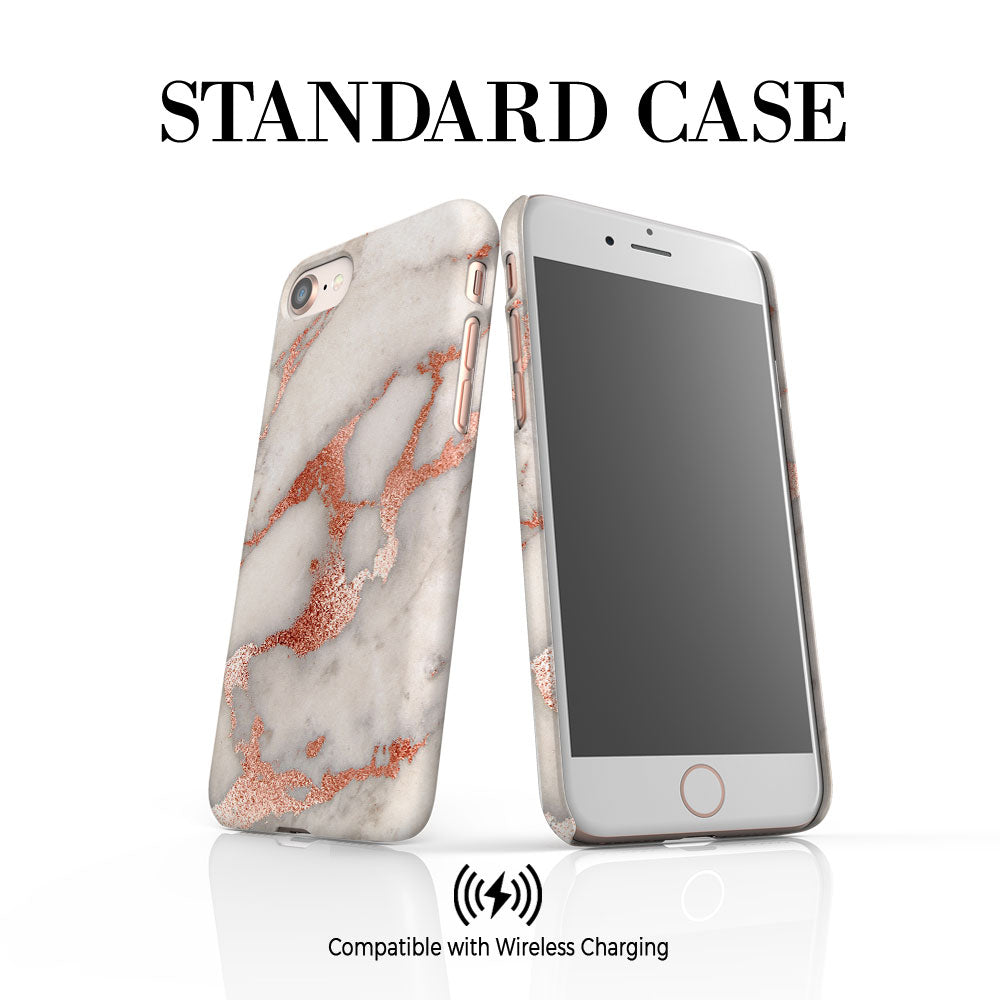 Personalised Grey x Rose Gold Marble Initials iPhone SE Case