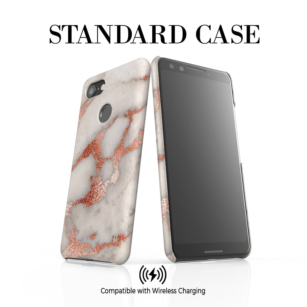 Personalised Grey x Rose Marble Initials Google Pixel 3 Case