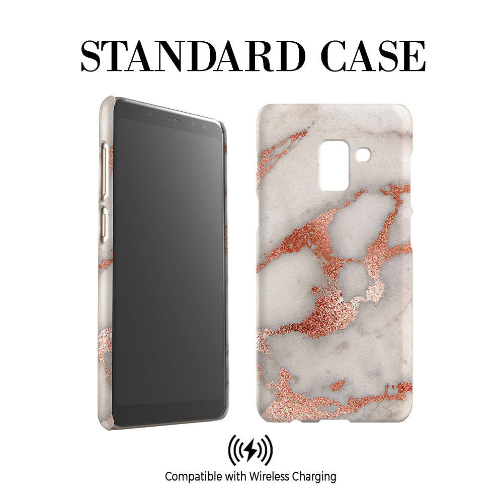 Personalised Grey x Rose Gold Marble Initials Samsung Galaxy A8 Case