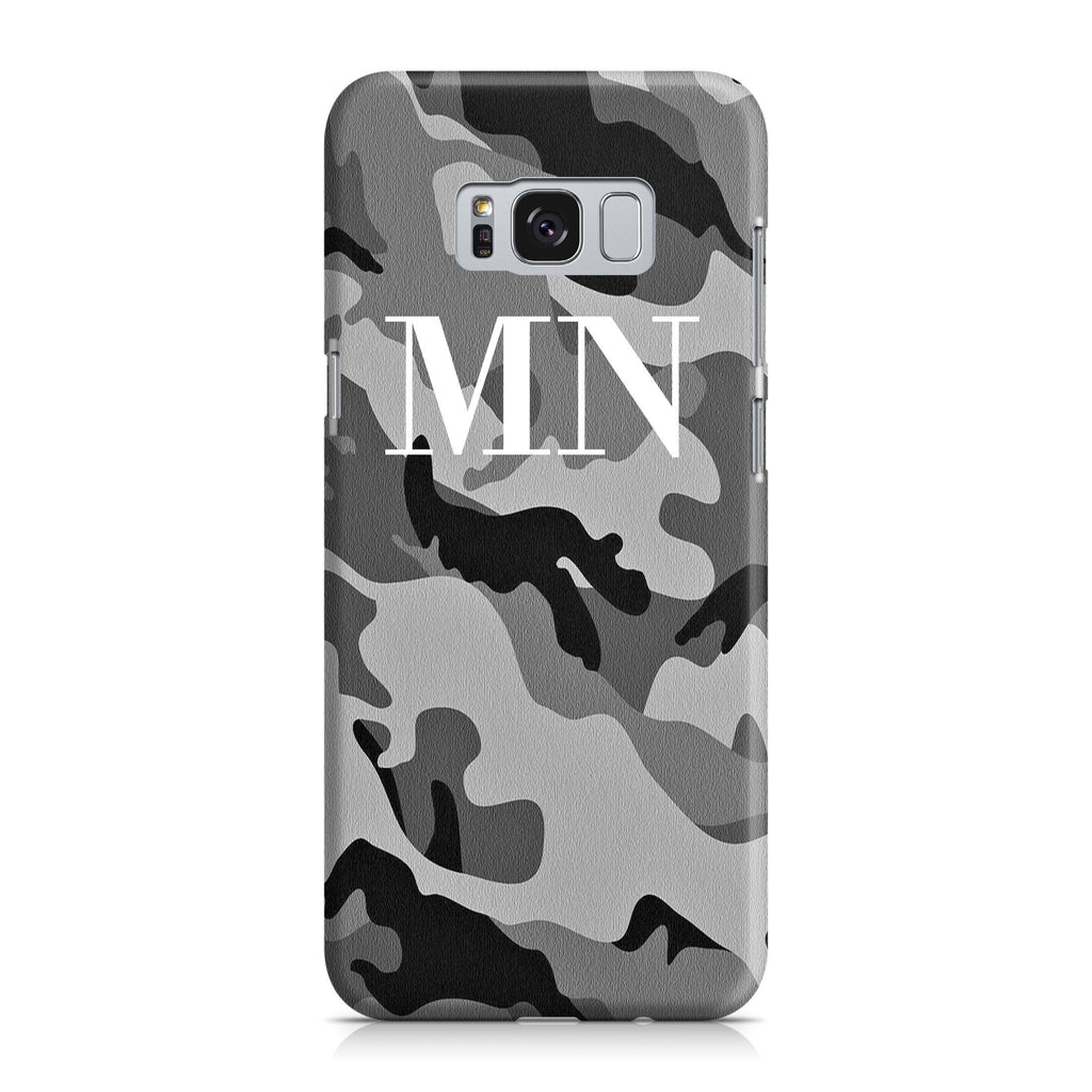Personalised Grey Camouflage Initials Samsung Galaxy S8 Plus Case