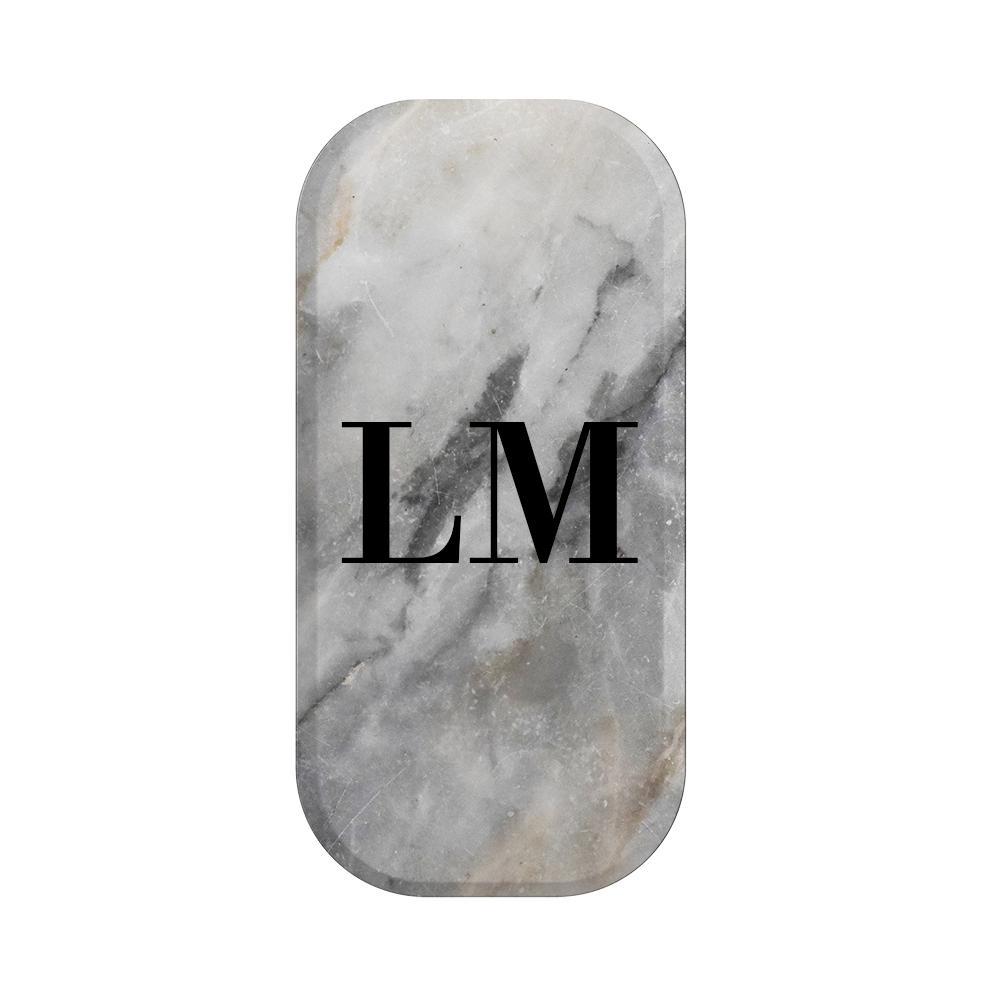 Personalised Grey Stone Marble Initials Clickit Phone grip