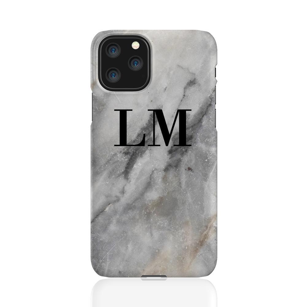 Personalised Grey Stone Marble Initials Initials iPhone 11 Pro Case