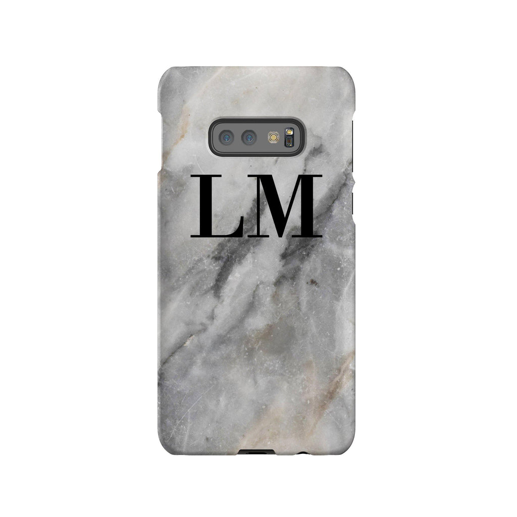 Personalised Grey Stone Marble Initials Samsung Galaxy S10e Case