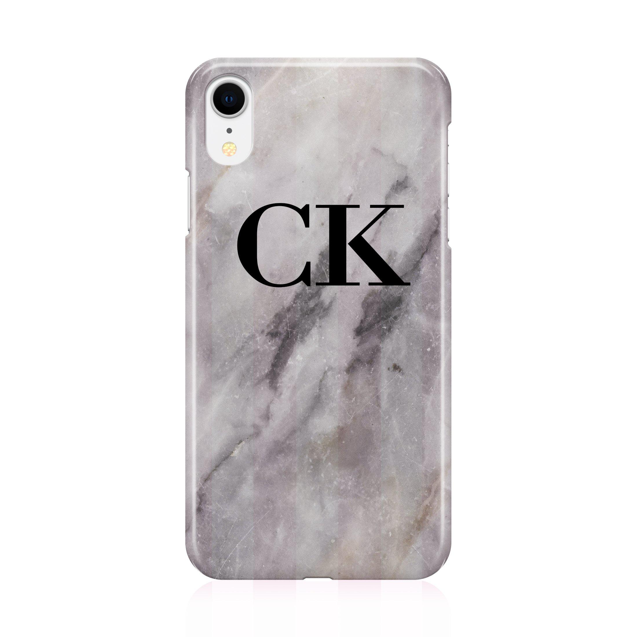 Personalised Stone Marble Initials iPhone XR