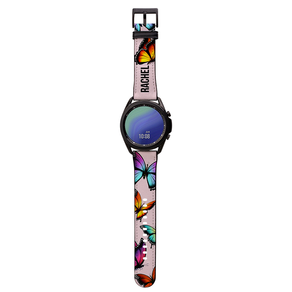 Personalised Butterfly Name Samsung Galaxy Watch3 Strap