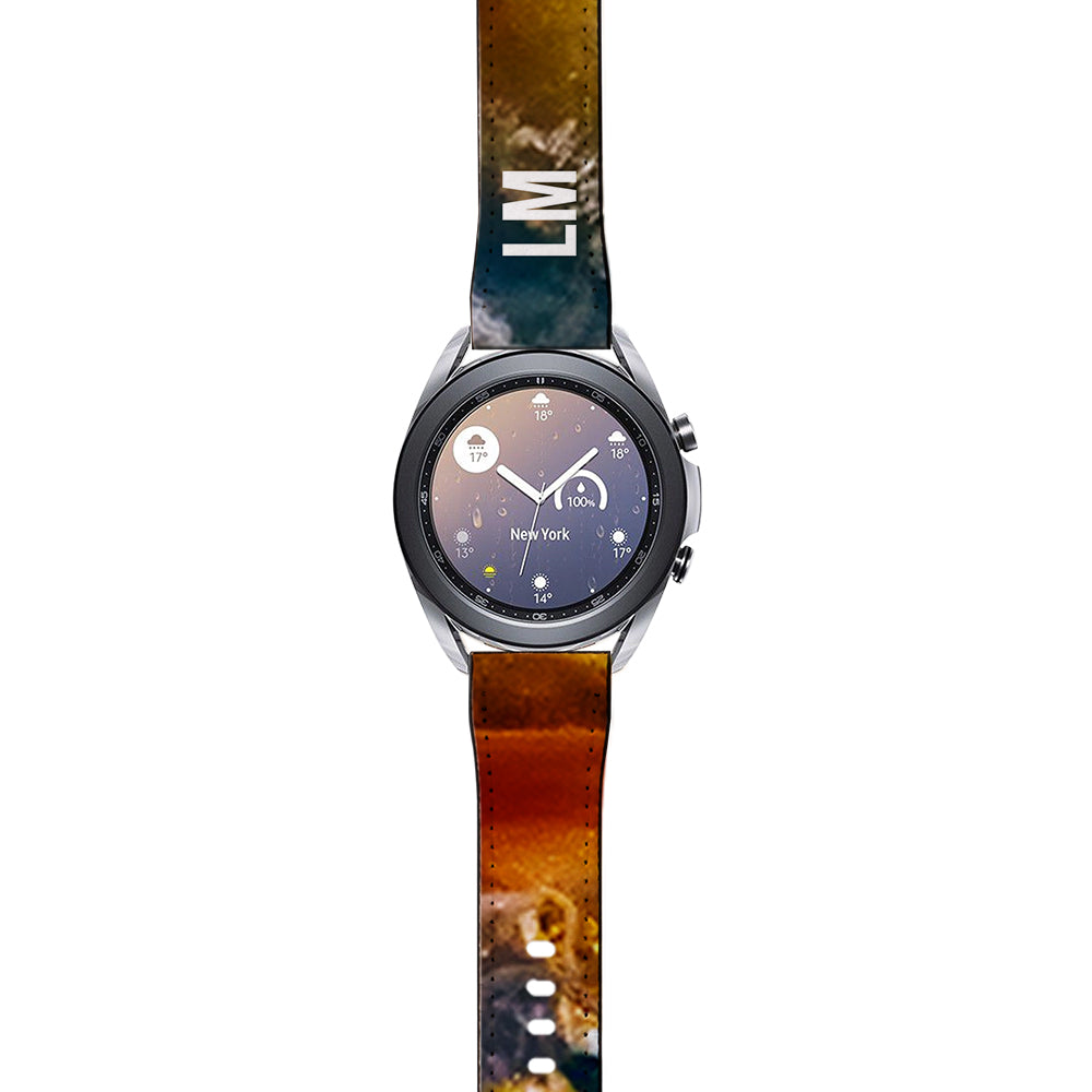Personalised Colored Stone Marble Name Samsung Galaxy Watch3 Strap