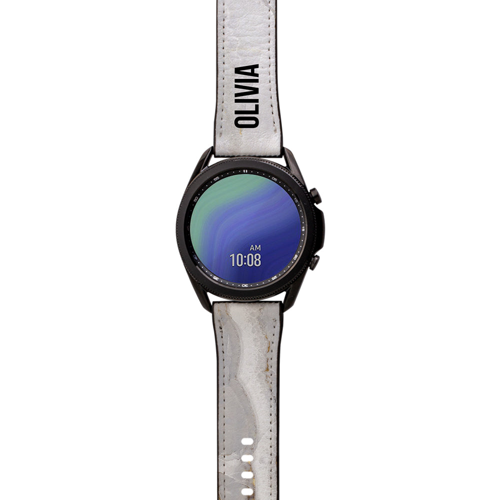 Personalised Cream Marble Samsung Galaxy Watch3 Strap