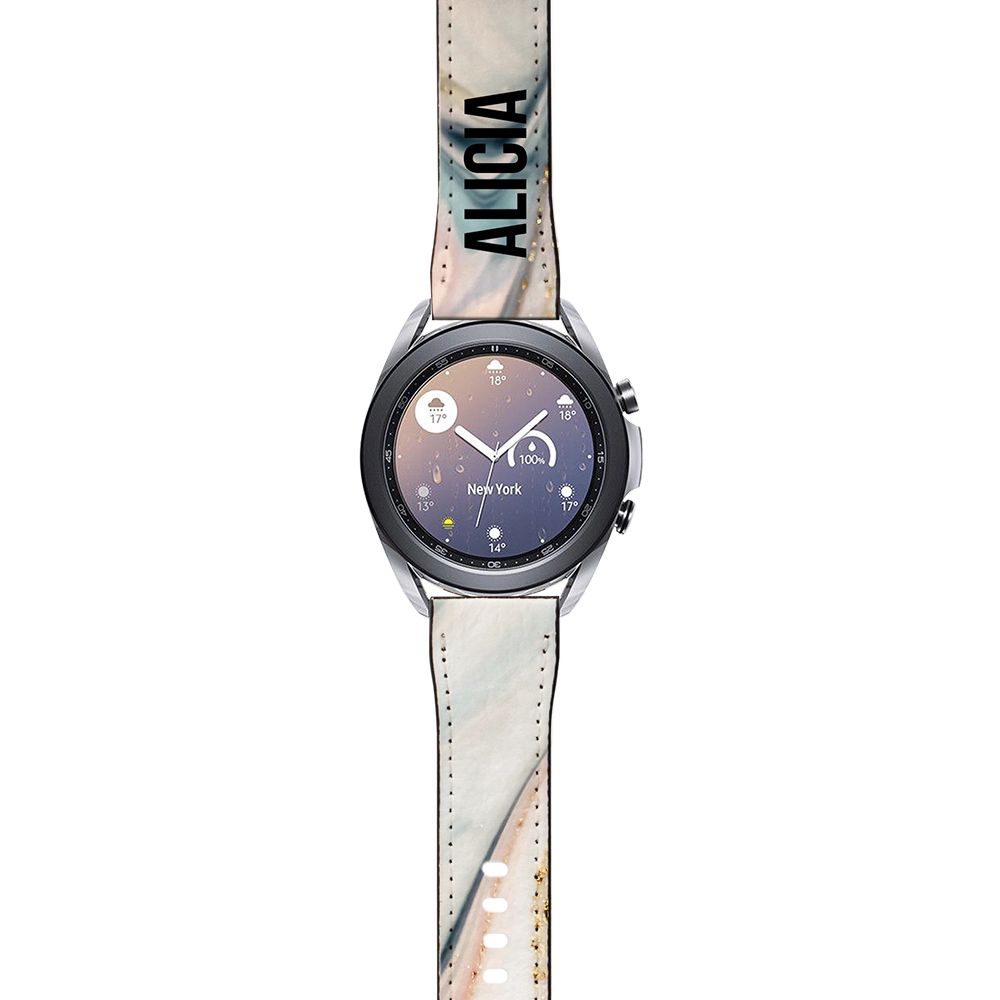 Personalised Fantasia Marble Name Samsung Galaxy Watch3 Strap