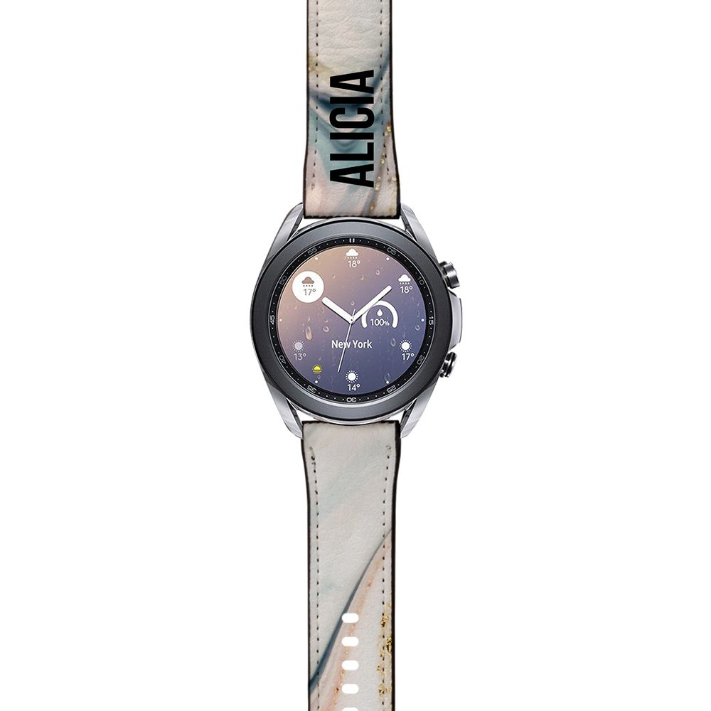 Personalised Fantasia Marble Name Samsung Galaxy Watch3 Strap