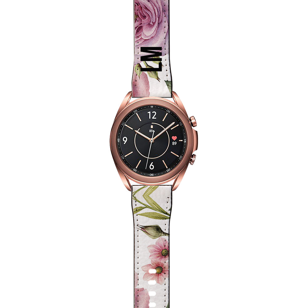 Personalised Floral Blossom Samsung Galaxy Watch3 Strap