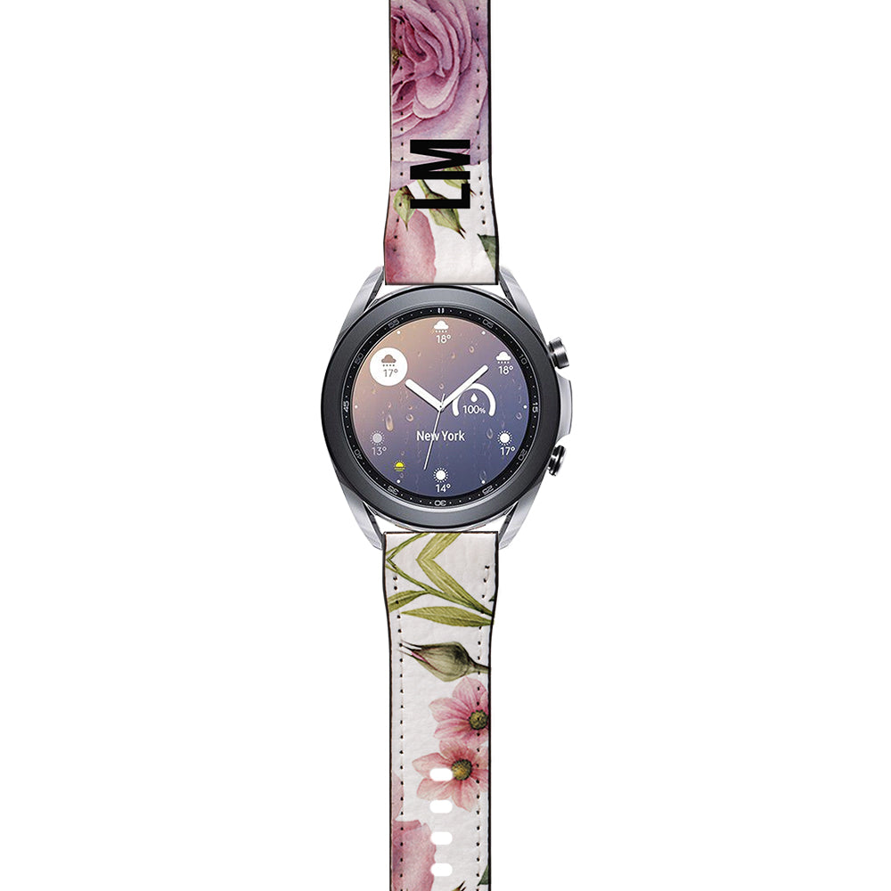 Personalised Floral Blossom Samsung Galaxy Watch3 Strap