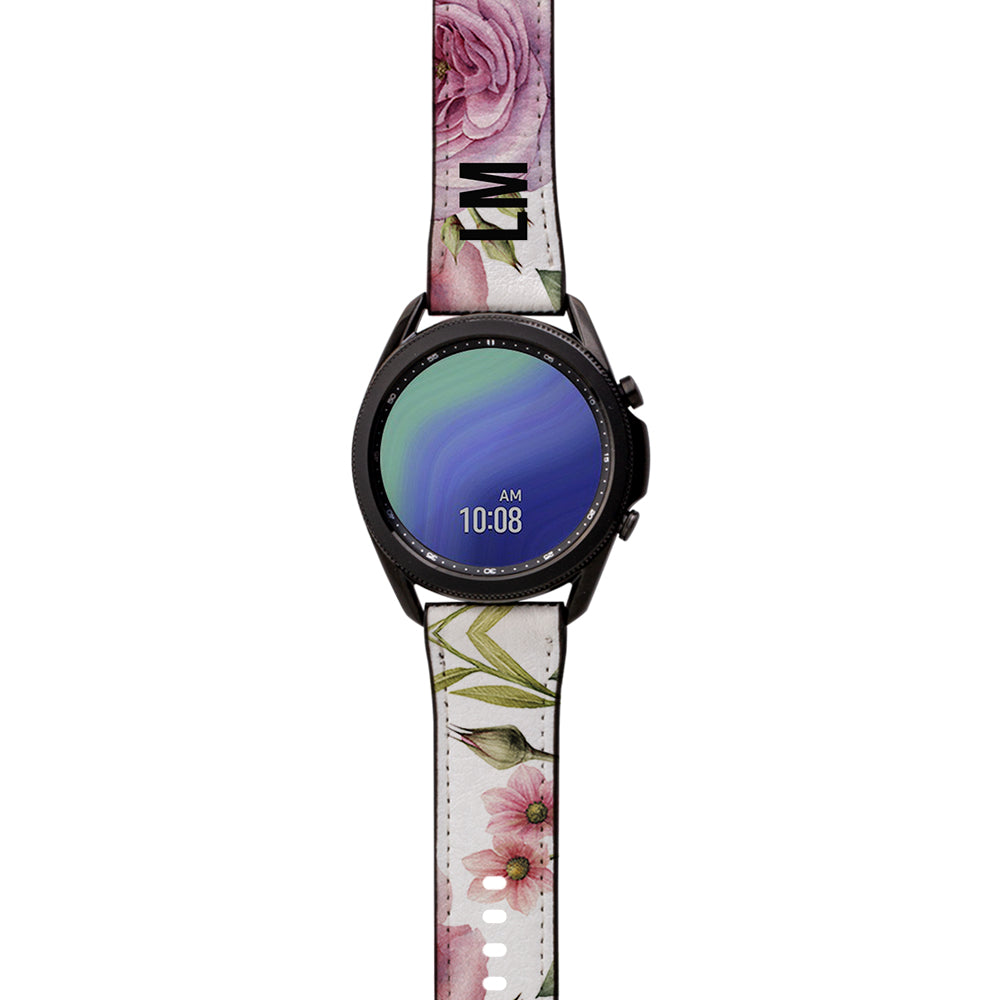 Personalised Floral Blossom Samsung Galaxy Watch3 Strap