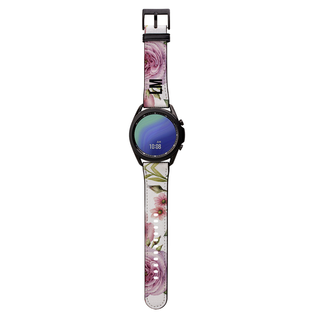 Personalised Floral Blossom Samsung Galaxy Watch3 Strap