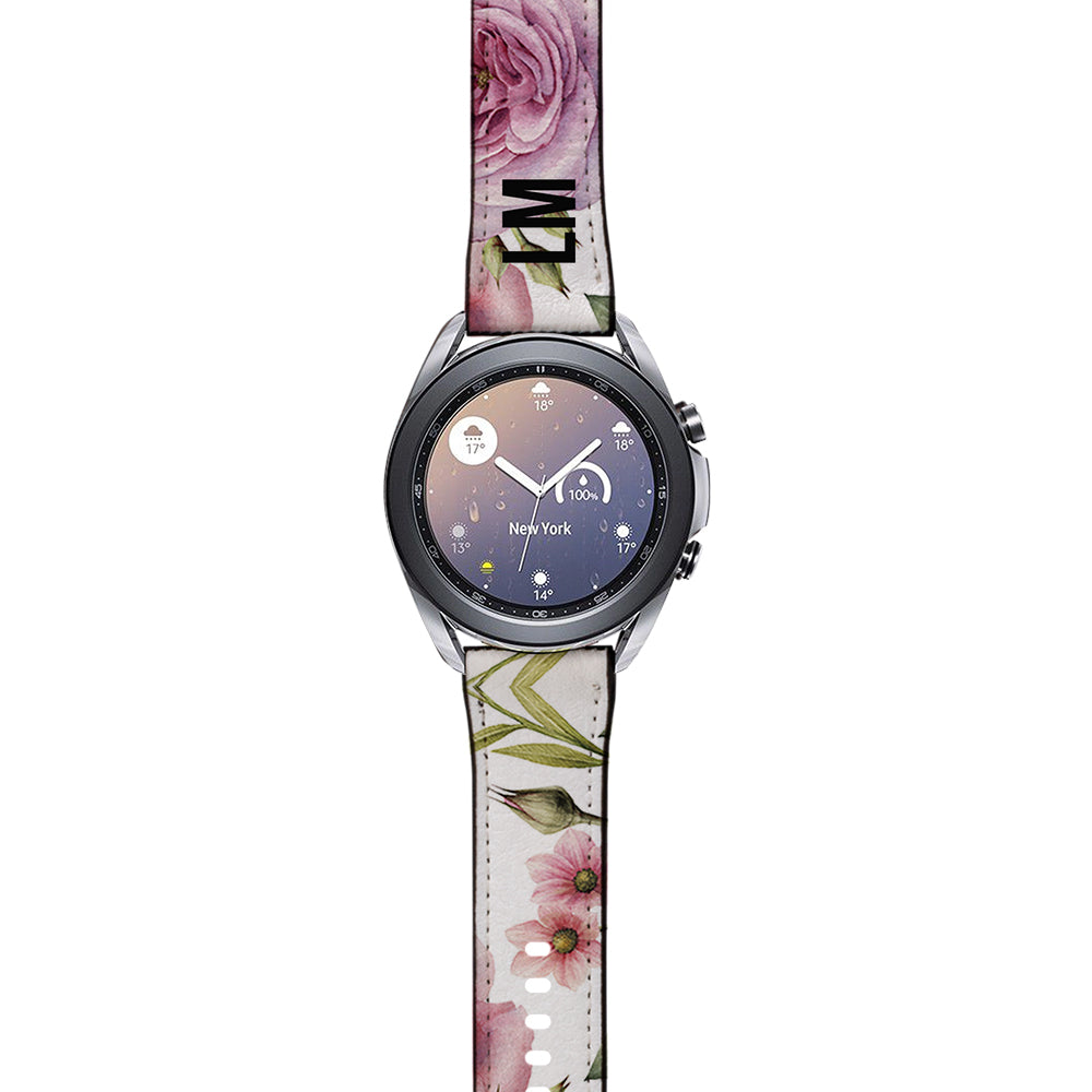 Personalised Floral Blossom Samsung Galaxy Watch3 Strap