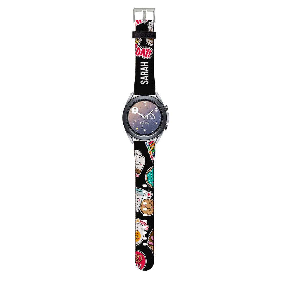 Personalised Foodie Sticker Samsung Galaxy Watch3 Strap