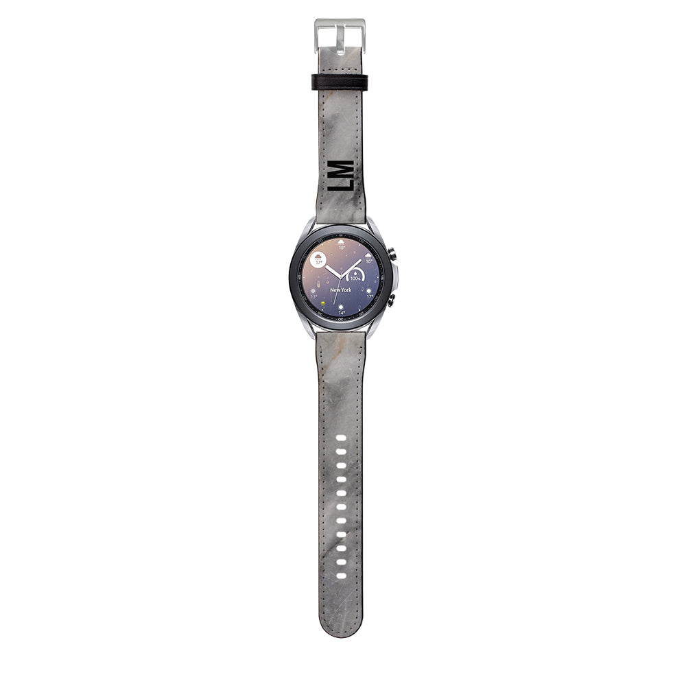 Personalised Grey Stone Marble Samsung Galaxy Watch3 Strap