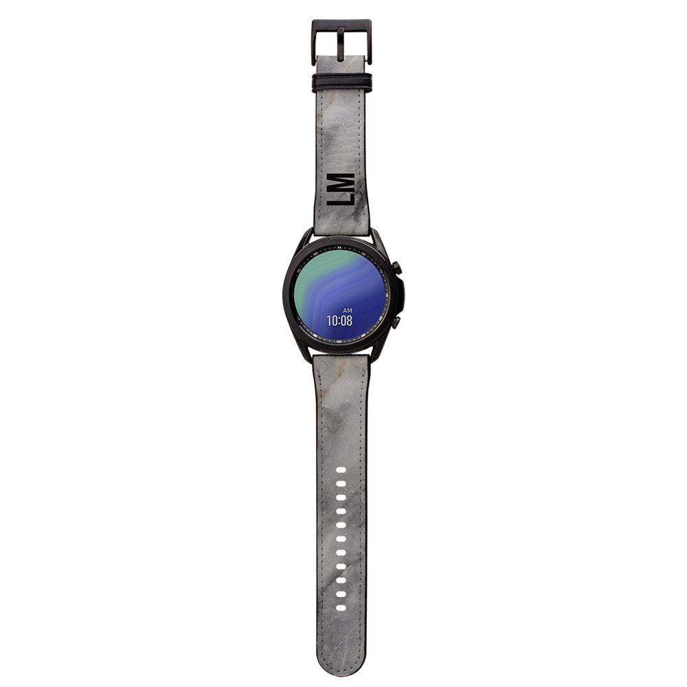 Personalised Grey Stone Marble Samsung Galaxy Watch3 Strap