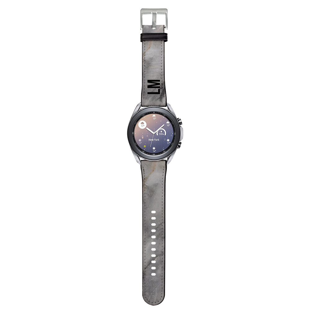 Personalised Grey Stone Marble Samsung Galaxy Watch3 Strap