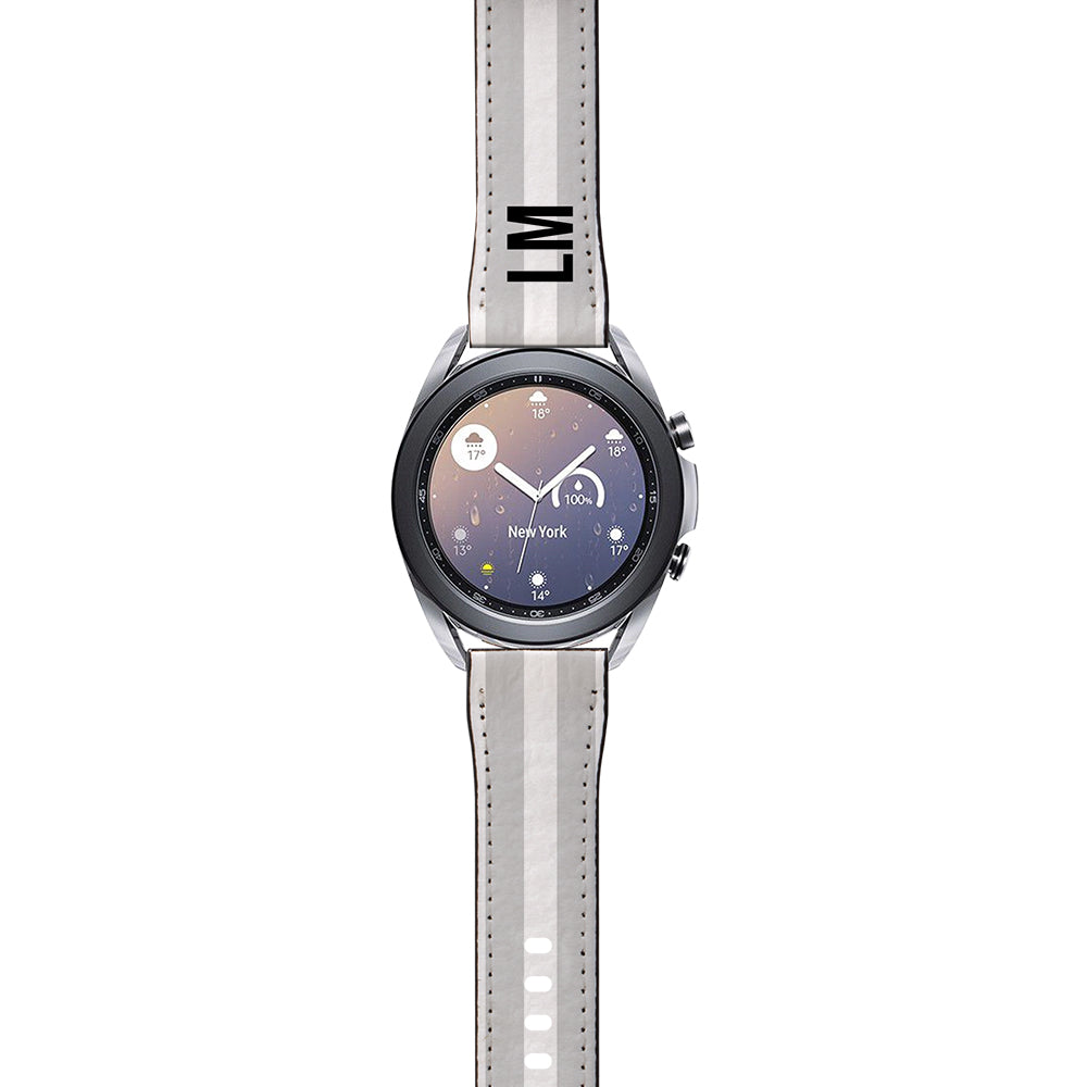 Personalised Grey Stripe Samsung Galaxy Watch3 Strap