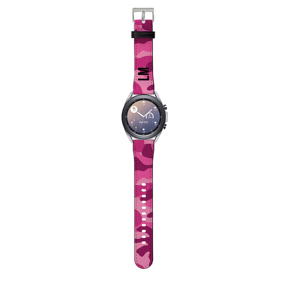 Personalised Hot Pink Camouflage Samsung Galaxy Watch3 Strap