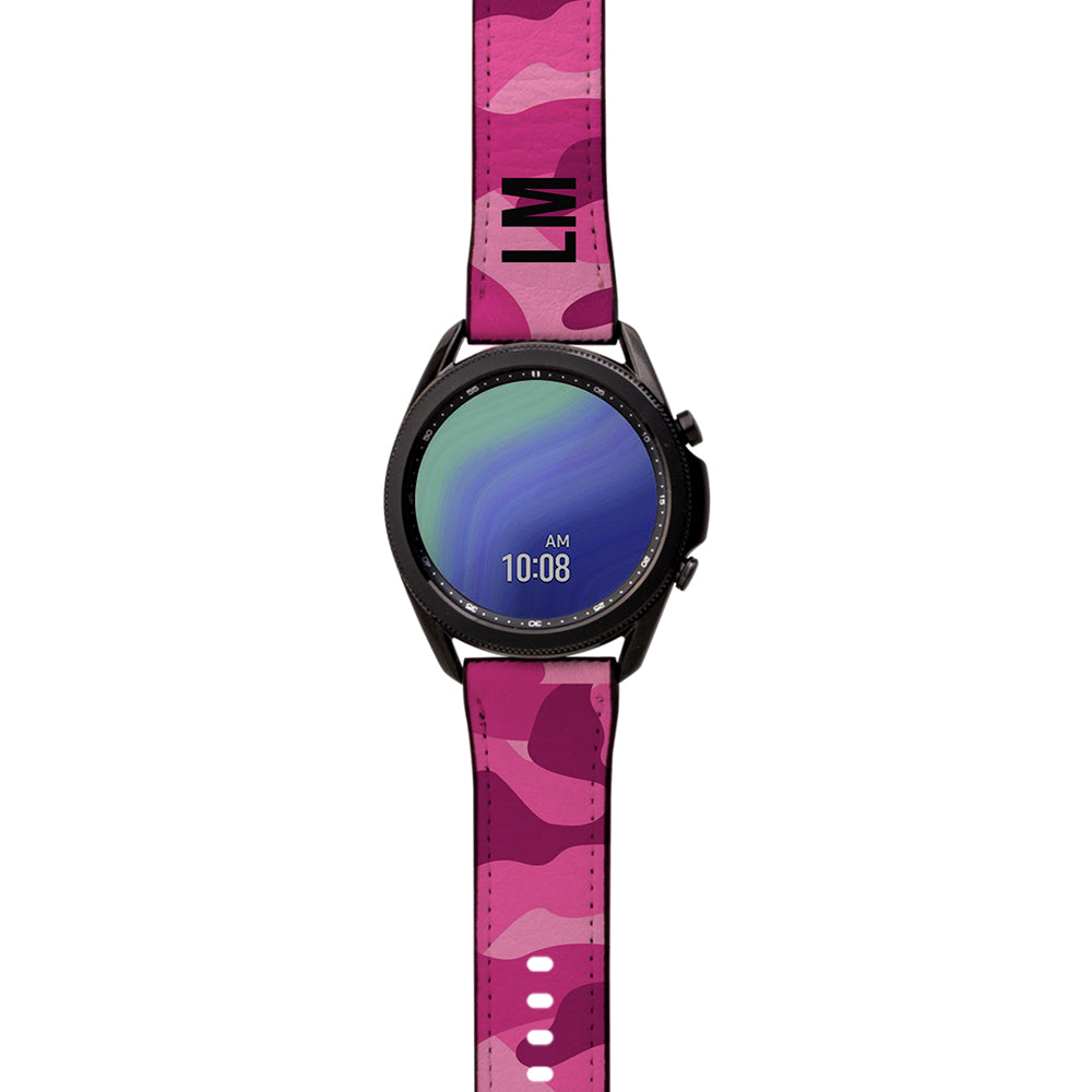 Personalised Hot Pink Camouflage Samsung Galaxy Watch3 Strap