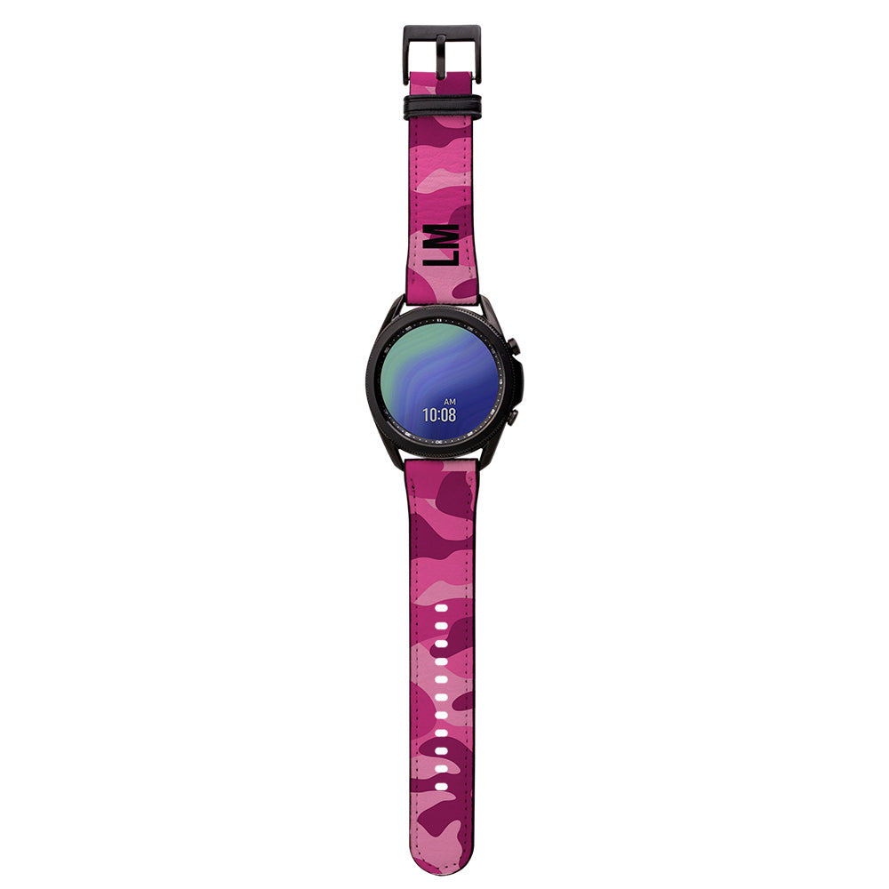 Personalised Hot Pink Camouflage Samsung Galaxy Watch3 Strap
