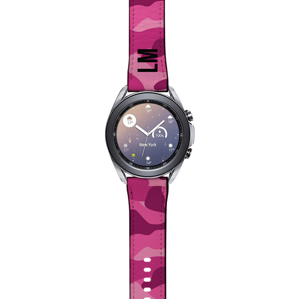 Personalised Hot Pink Camouflage Samsung Galaxy Watch3 Strap