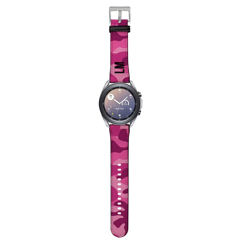 Personalised Hot Pink Camouflage Samsung Galaxy Watch3 Strap
