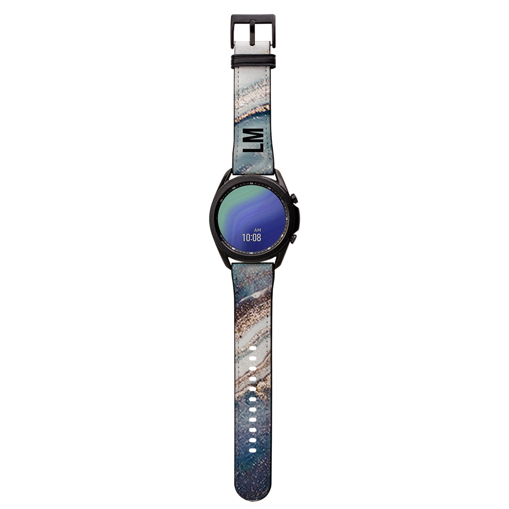 Personalised Luxe Marble Initials Samsung Galaxy Watch3 Strap