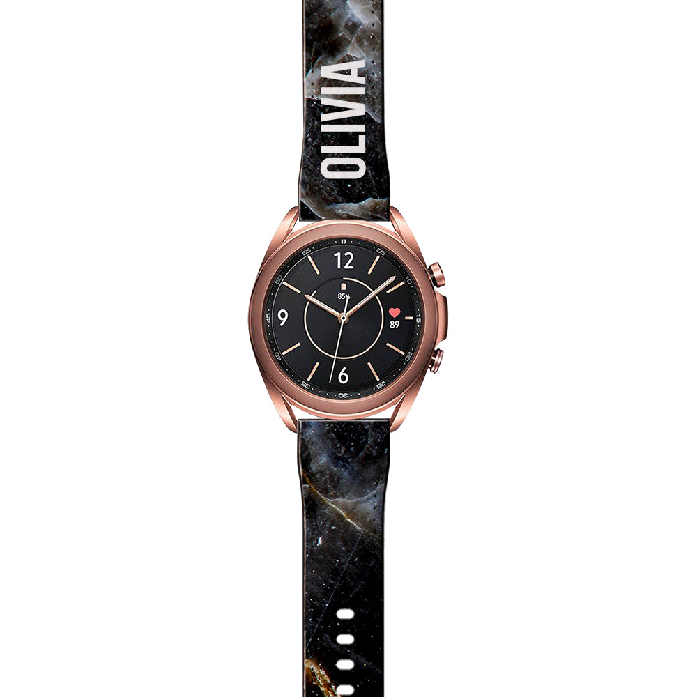 Personalised Midnight Marble Samsung Galaxy Watch3 Strap