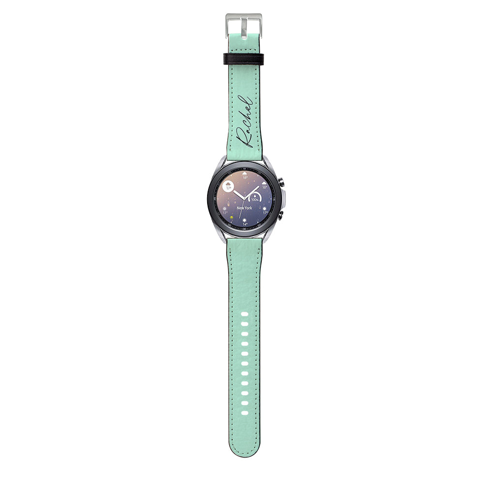 Personalised Pale Green Name Samsung Galaxy Watch3 Strap