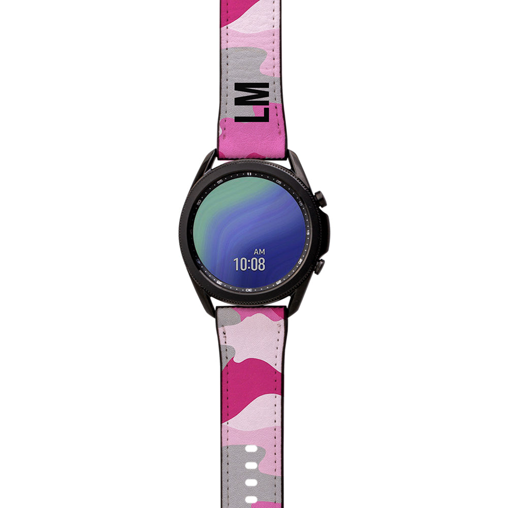 Personalised Pink Camouflage Samsung Galaxy Watch3 Strap