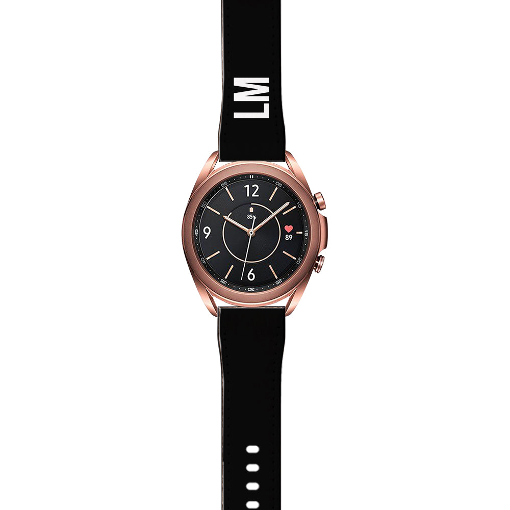 Personalised Black Samsung Galaxy Watch3 Strap