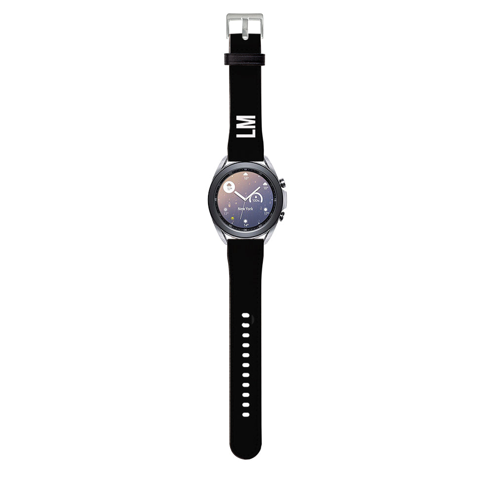 Personalised Black Samsung Galaxy Watch3 Strap