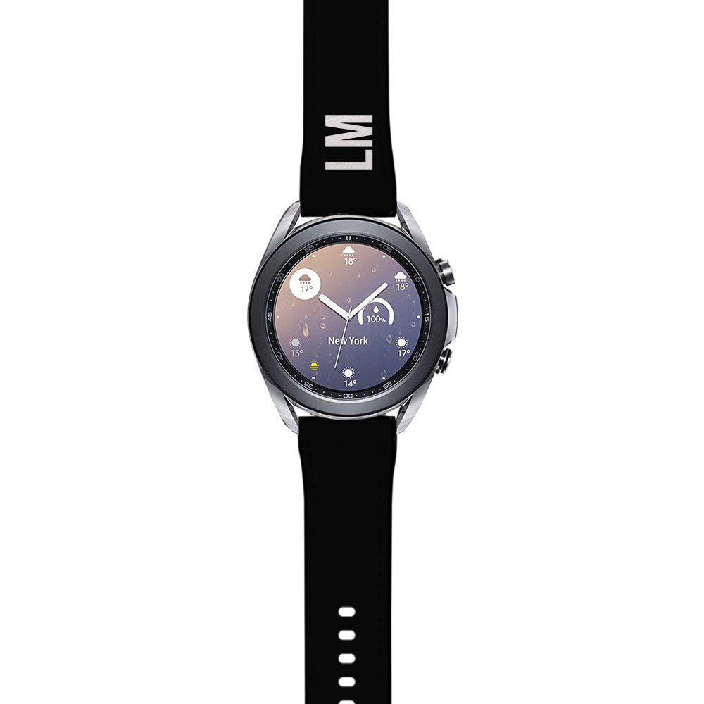 Personalised Black Samsung Galaxy Watch3 Strap