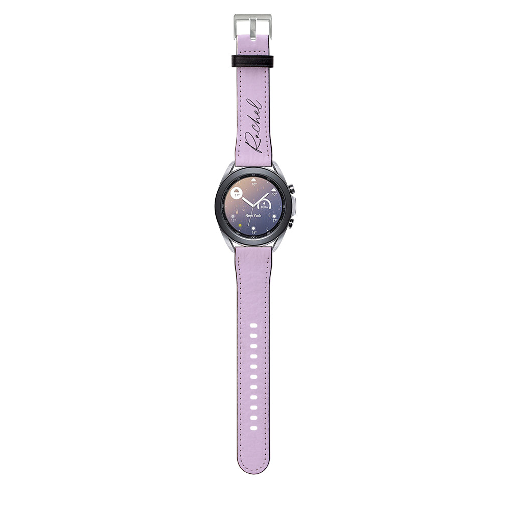 Personalised Purple Name Samsung Galaxy Watch3 Strap