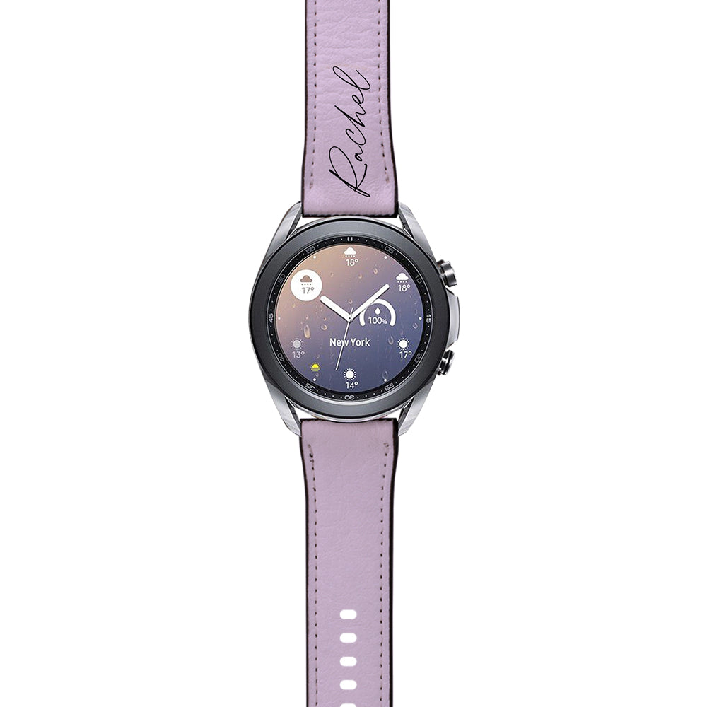 Personalised Purple Name Samsung Galaxy Watch3 Strap