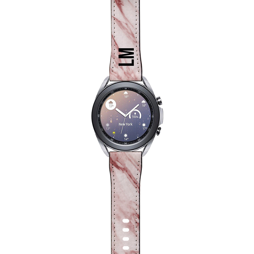 Personalised Rosa Marble Samsung Galaxy Watch3 Strap