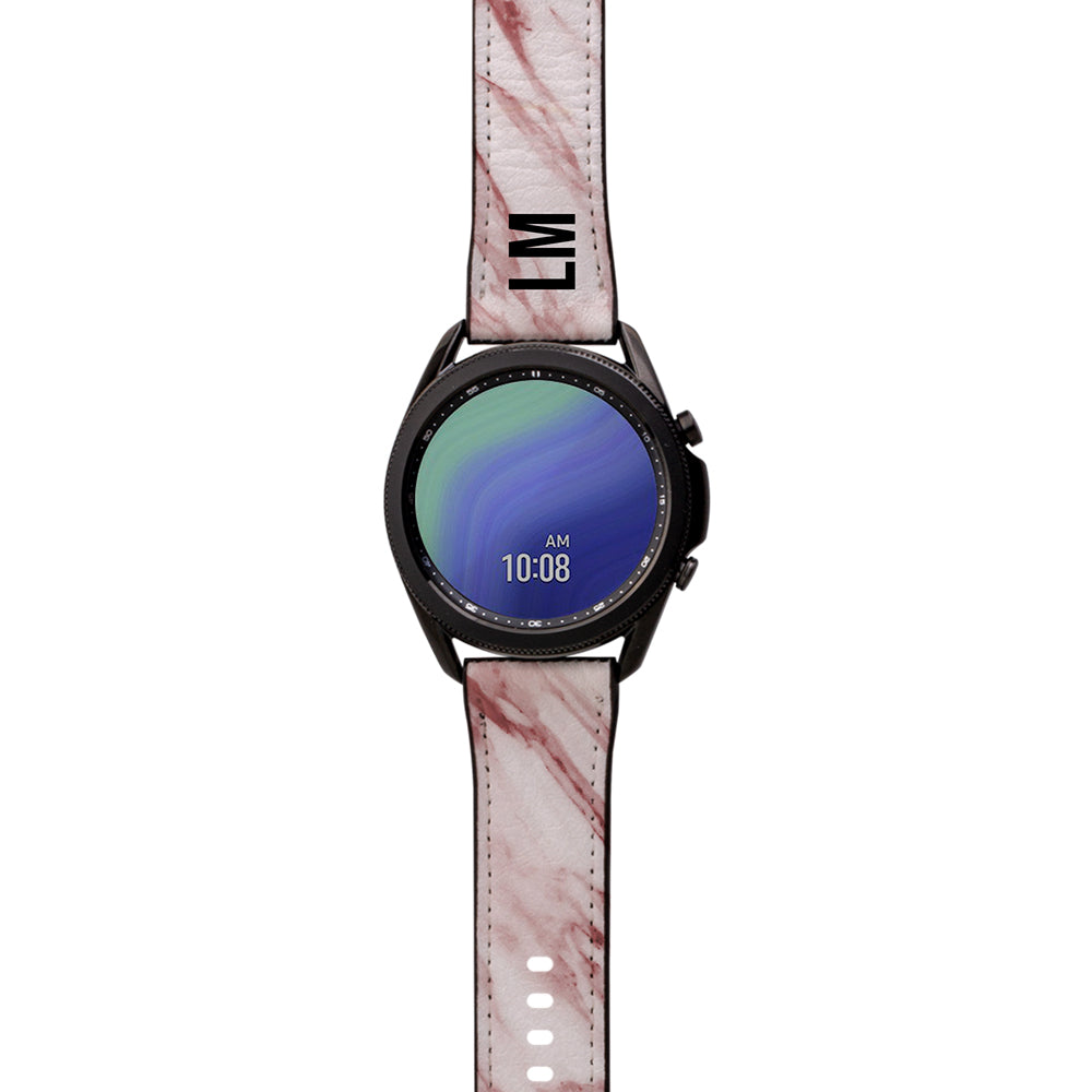 Personalised Rosa Marble Samsung Galaxy Watch3 Strap