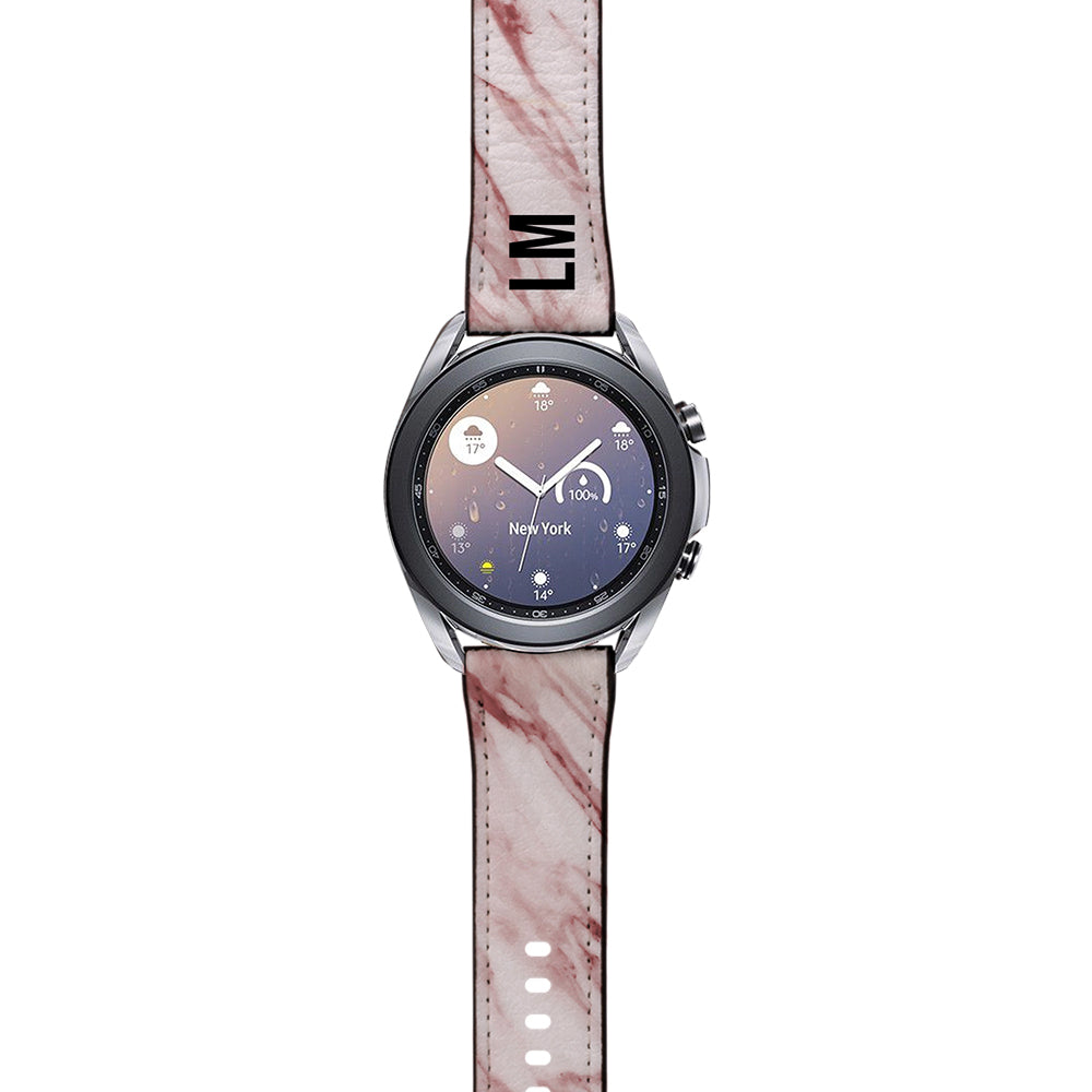 Personalised Rosa Marble Samsung Galaxy Watch3 Strap