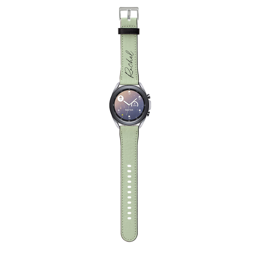 Personalised Sage Green Samsung Galaxy Watch3 Strap