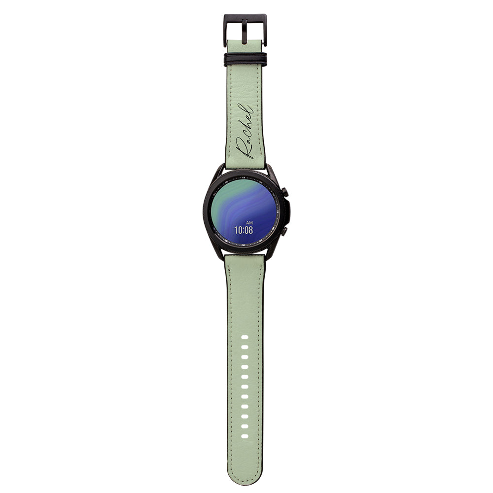 Personalised Sage Green Samsung Galaxy Watch3 Strap