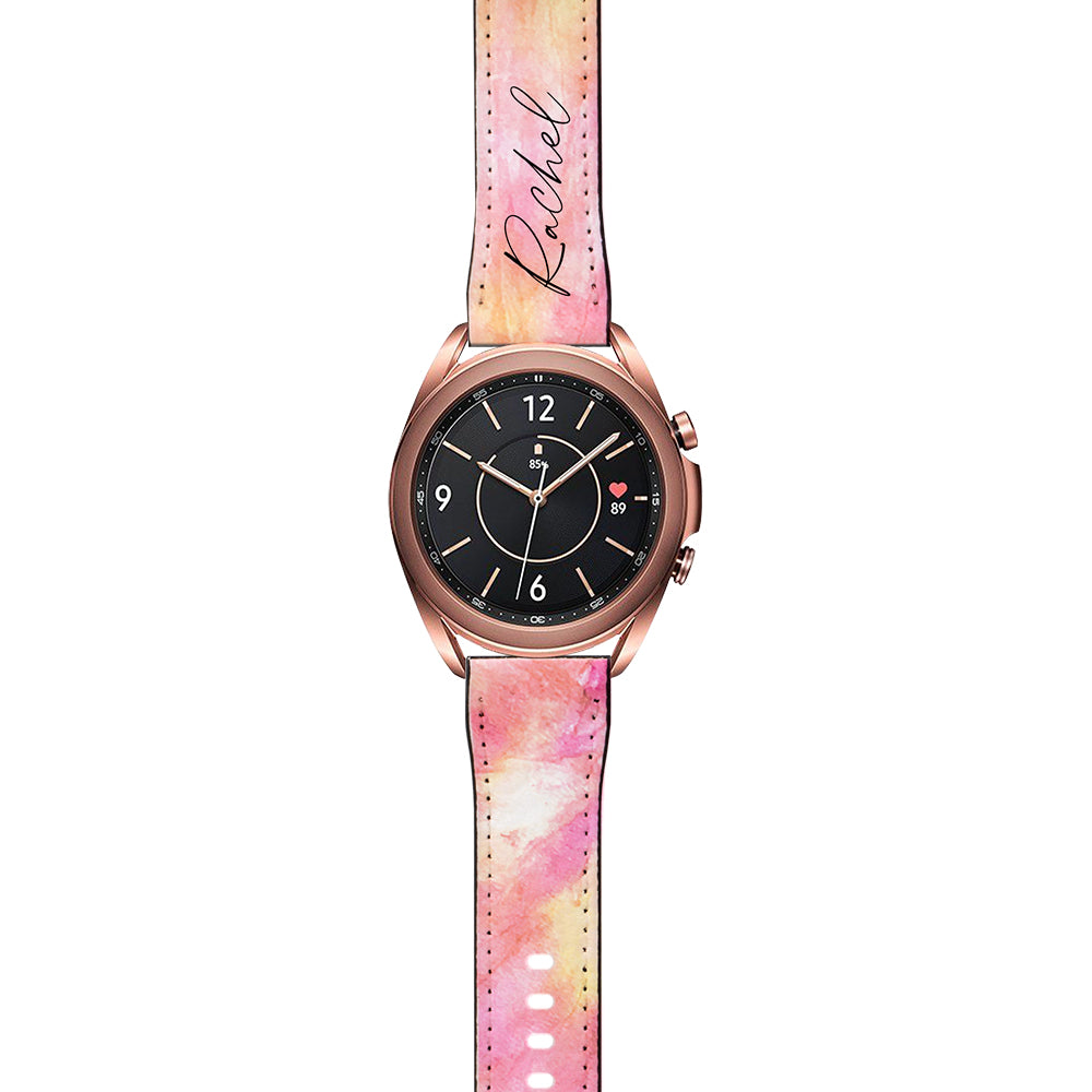 Personalised Tie Dye Name Samsung Galaxy Watch3 Strap