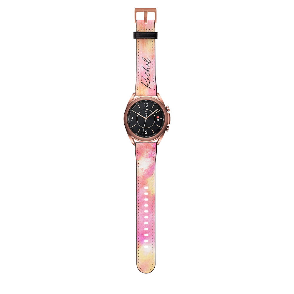 Personalised Tie Dye Name Samsung Galaxy Watch3 Strap