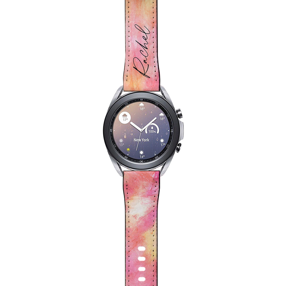 Personalised Tie Dye Name Samsung Galaxy Watch3 Strap