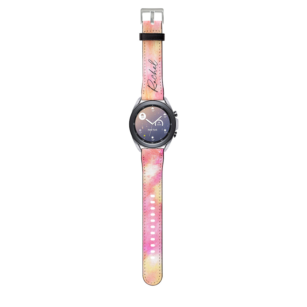 Personalised Tie Dye Name Samsung Galaxy Watch3 Strap