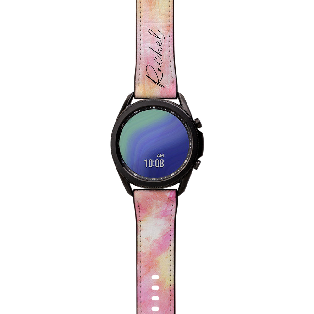 Personalised Tie Dye Name Samsung Galaxy Watch3 Strap